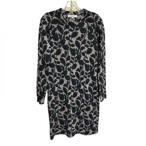 Ann Taylor Loft Sweater Dress Size Medium Floral Knit Wool Blend